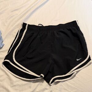 Nike Women's Black and White Athletic Shorts